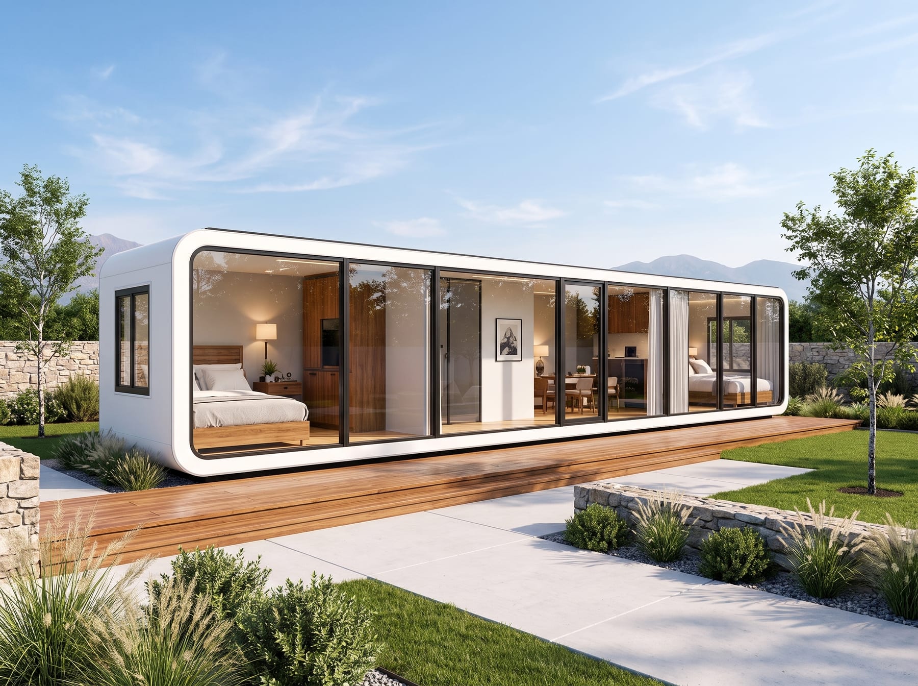 Cabine design de 25 m² à deux chambres
