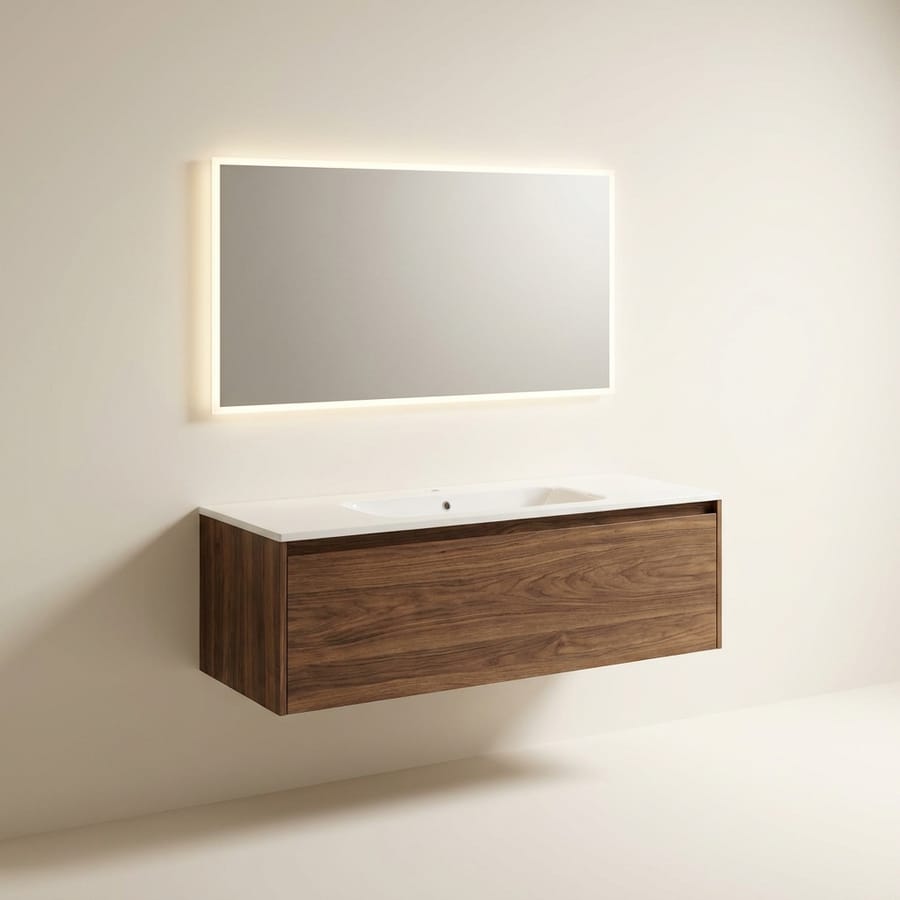 Bois, miroir LED